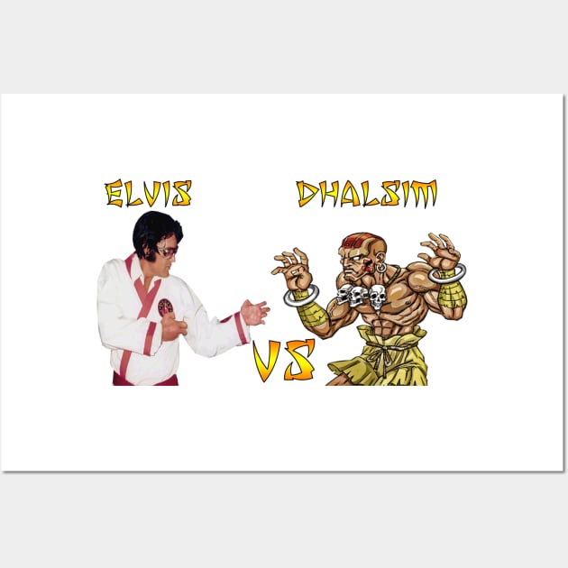 Elvis vs Dhalsim Street Fighter Wall Art by Magnetar